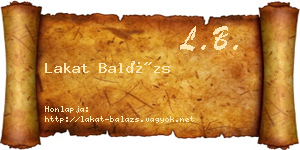 Lakat Balázs névjegykártya